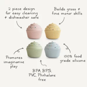 Lot de 4 jouets de bain cupcake Mix and Match- MUSHIE – Image 4
