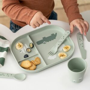 Assiette à compartiments Foodie Happy clouds Verte - DONE BY DEER – Image 2