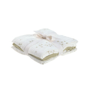 Lot de 3 Langes en coton bio 60 x 60 cm - Feuilles, Olive - LASSIG – Image 7