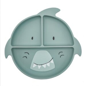 ASSIETTE AVEC VENTOUSE EN SILICONE ET COMPARTIMENTS - MR. SHARK - TRIX