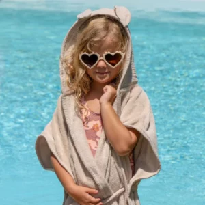 Peignoir/poncho bambou et gaze de coton biscuit (0-2 ans) - BB & Co – Image 2