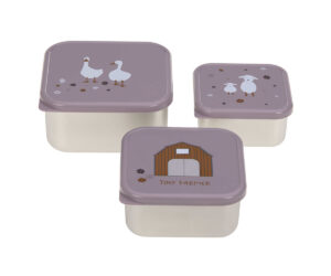 Lot de 3 boîtes à goûter Tiny Farmer mauve- LASSIG