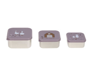 Lot de 3 boîtes à goûter Tiny Farmer mauve- LASSIG – Image 2