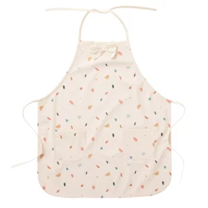Tablier de cuisine nœud papillon en tissu imperméable terrazzo 3-6 ans - BB&CO