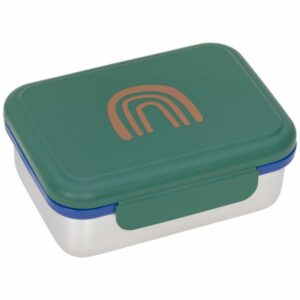 Boite à goûter / Lunch Box en Acier Little Gang Arc-en-ciel vert - LASSIG