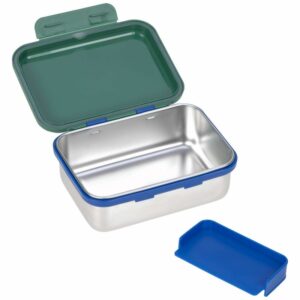 Boite à goûter / Lunch Box en Acier Little Gang Arc-en-ciel vert - LASSIG – Image 4