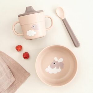 Coffret premier repas Happy clouds Rose (3 pièces) - DONE BY DEER – Image 2
