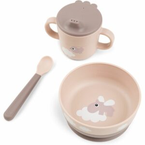 Coffret premier repas Happy clouds Rose (3 pièces) - DONE BY DEER