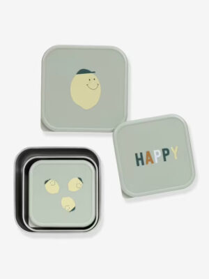 Lot de 3 boîtes à goûter en inox citrons vert d'eau - LASSIG – Image 3
