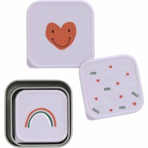 Lot de 3 boîtes à goûter inox Happy Rascals Coeur lavande - LASSIG – Image 3