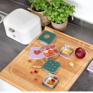 Lot de 3 boîtes à goûter inox Happy Rascals Coeur lavande - LASSIG – Image 4