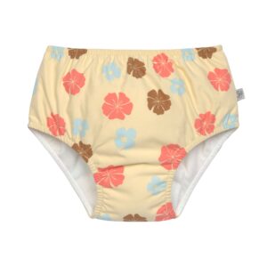 Maillot de bain couche bébé fleurs, vanille 3-6 mois - LASSIG
