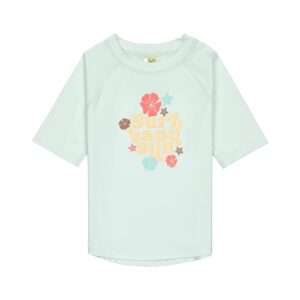 Tee-shirt de bain à manches courtes (anti-UV) Fleurs, vert écume 13-18 mois - LASSIG