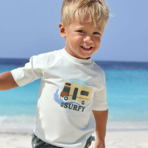 Tee-shirt de bain à manches courtes (anti-UV) Camper écru 19-24 mois – LASSIG