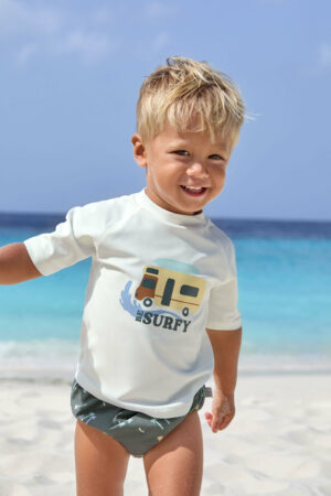 Tee-shirt de bain à manches courtes (anti-UV) Camper écru 25-36 mois – LASSIG