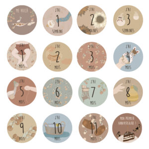 Cartes étapes – “Ma première année” Vintage - PAPIER POETIC – Image 7