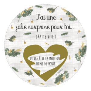 Carte ronde à gratter “Mamie” - PAPIER POETIC