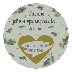Carte annonce ronde à gratter “Papi” - PAPIER POETIC