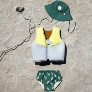 Gilet de natation/ flottaison bleu et citron 2-6 ans -LASSIG – Image 3