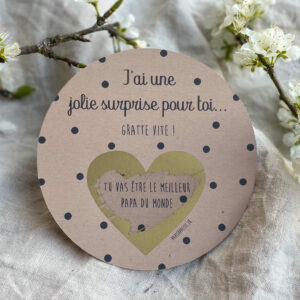 Carte annonce grossesse à gratter “Papa” - PAPIER POETIC