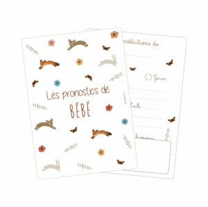 Lot de 6 cartes "les pronostics de bébé" animaux - PAPIER POETIC