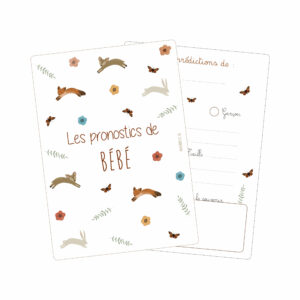 Lot de 6 cartes "les pronostics de bébé" animaux - PAPIER POETIC