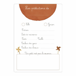 Lot de 6 cartes "les pronostics de bébé" ourson - PAPIER POETIC – Image 3