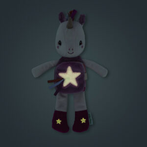 Peluche phosphorescente et livre en tissu : Lena la licorne - LILLIPUTIENS – Image 7