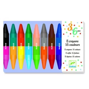 8 crayons de cire double côtés - DJECO