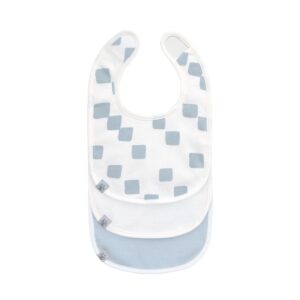 Lot de 3 bavoirs naissance Happy Fruits bleu clair- LASSIG