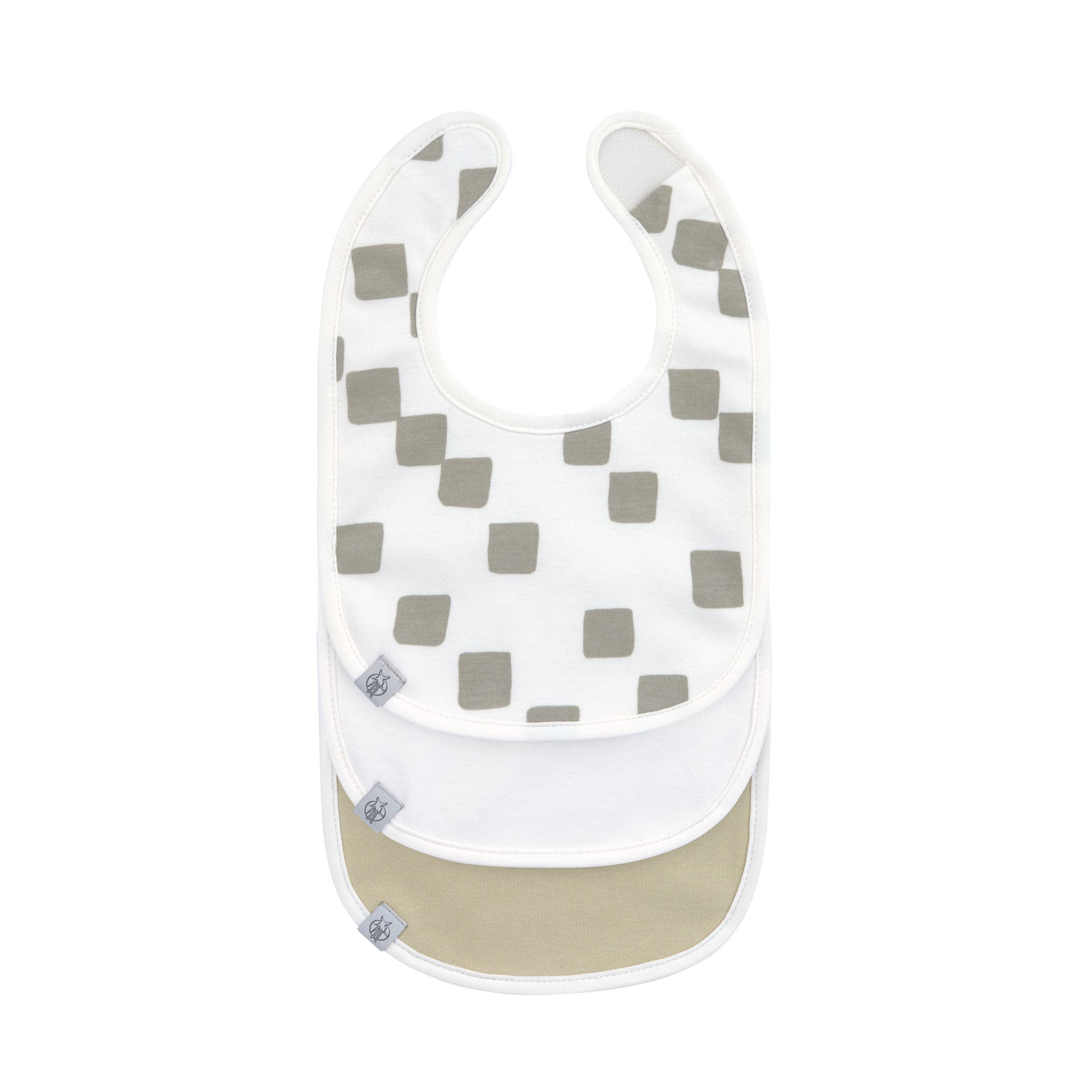 Lot de 3 bavoirs naissance Happy Fruits Kaki clair - LASSIG