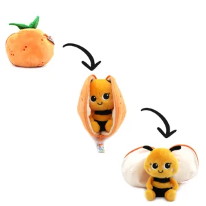 Flipetz : Peluche Buzzet l'abeille/mandarine - LES DEGLINGOS