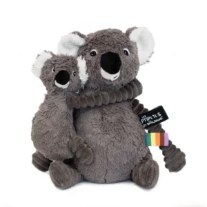 Ptipotos : Peluche Trankilou le koala maman et son bébé gris - LES DEGLINGOS