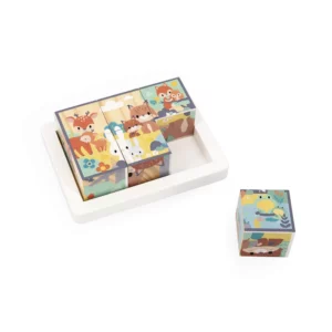 Cubes en Bois Bébé Animaux de la Forêt - JANOD