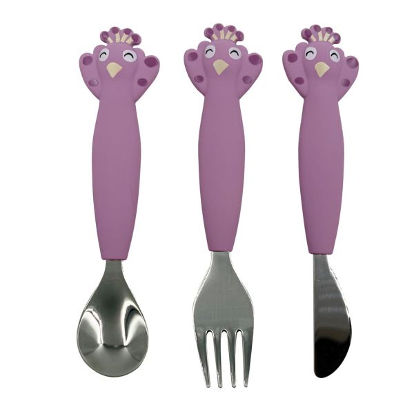 Lot de 3 couverts en silicone Mrs. Peacock – TRIXIE