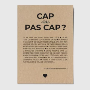 Carte "Cap ou pas cap" version Marraine- HappyWeSisters