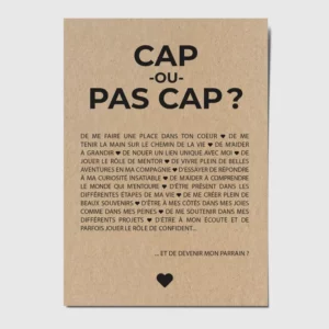 Carte "Cap ou pas cap" version Parrain- HappyWeSisters