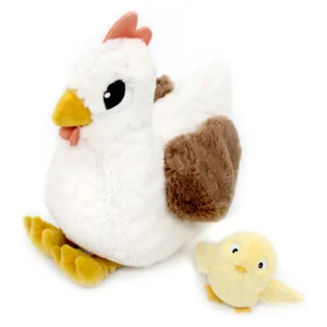 Ptipotos : Peluche Pioupiou la poule son bébé - LES DEGLINGOS