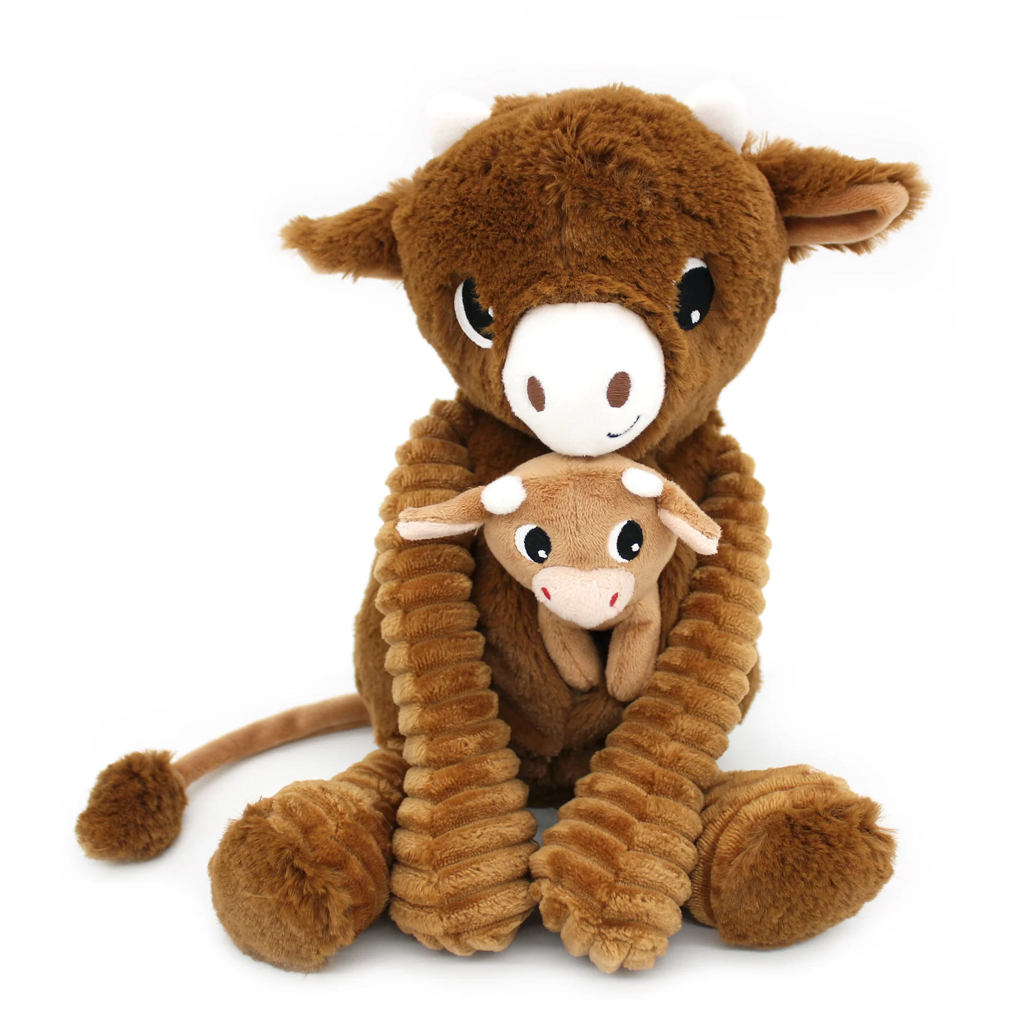 Ptipotos : Peluche vache Hindou et son bébé cassonade - LES DEGLINGOS – Image 2