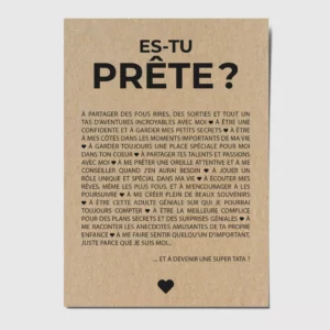 Carte "Es-tu prête ?"version Tata - HappyWeSisters