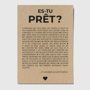Carte "es-tu prêt ?"version Tonton - HappyWeSisters