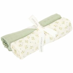 Set de 2 langes en gaze de coton Blueberry Pure Sage (70 x 70 cm) – LITTLE DUTCH