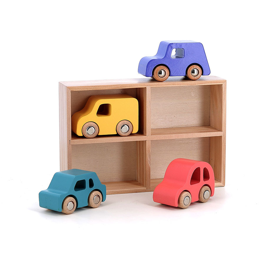 Coffret de 4 voitures en bois Super cars, Vilacity – VILAC – Image 2