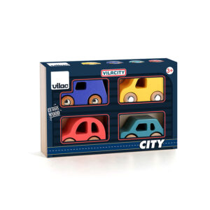 Coffret de 4 voitures en bois Super cars, Vilacity – VILAC