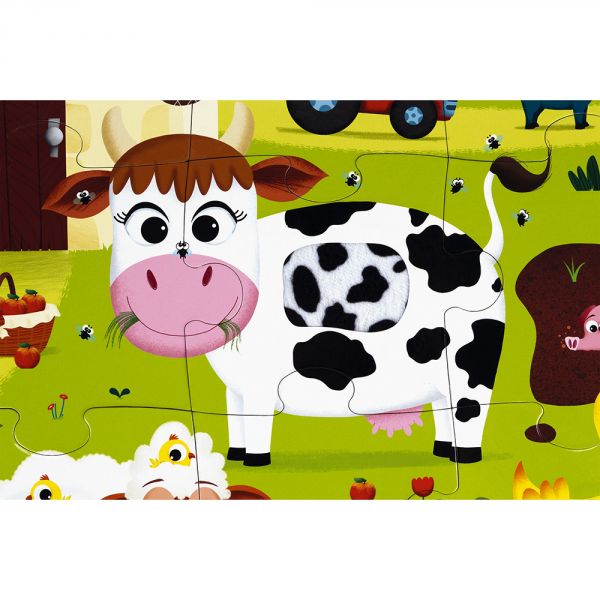 Puzzle enfant tactile Les animaux de la ferme 20 pièces - JANOD – Image 4