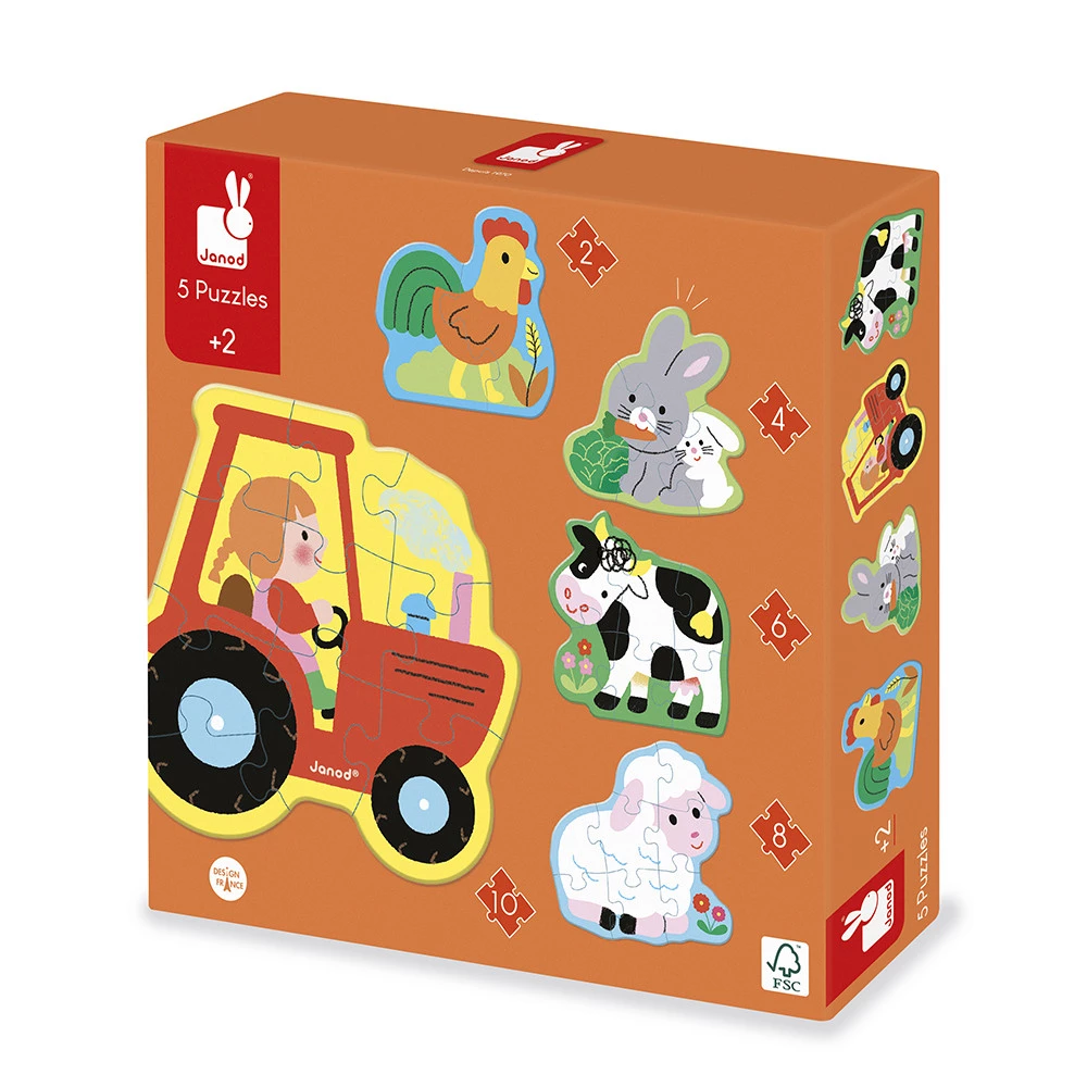 5 Puzzles évolutifs Ferme - JANOD