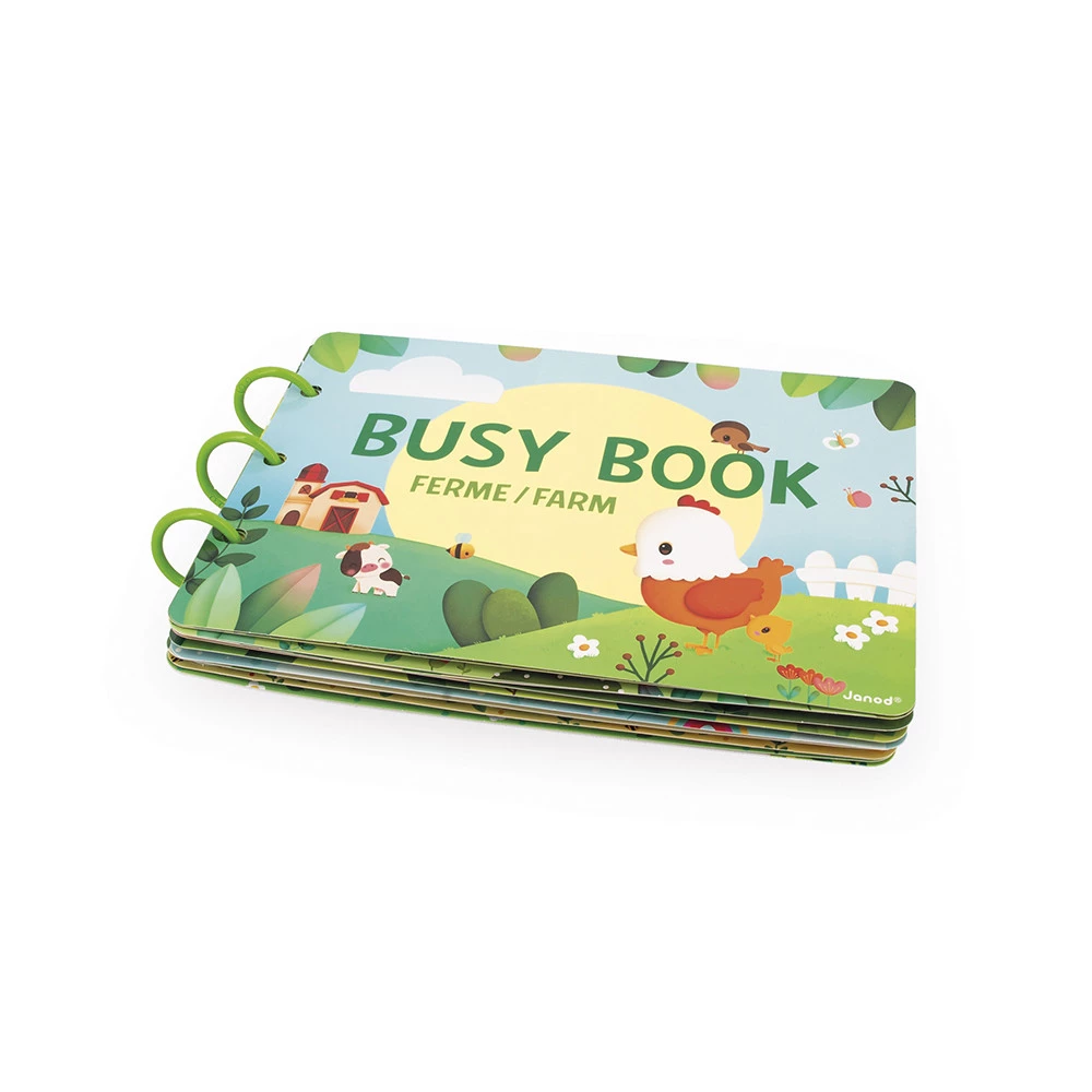 Busy-book (livre d'activités) Ferme en carton (Français/Anglais) - JANOD – Image 2