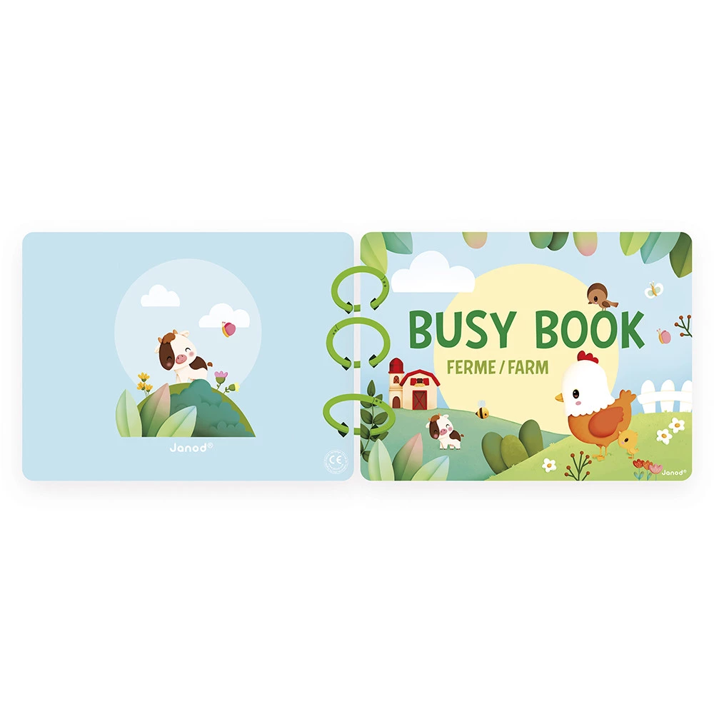 Busy-book (livre d'activités) Ferme en carton (Français/Anglais) - JANOD – Image 4