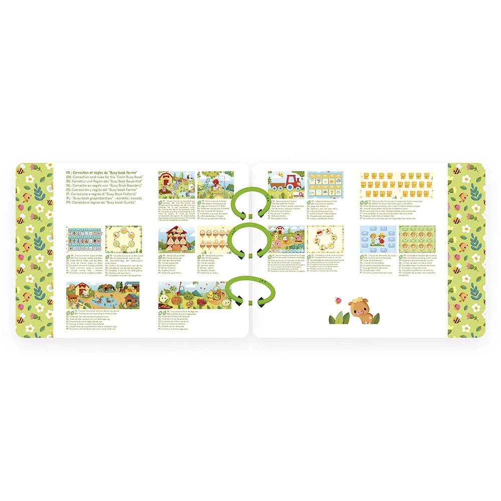 Busy-book (livre d'activités) Ferme en carton (Français/Anglais) - JANOD – Image 6