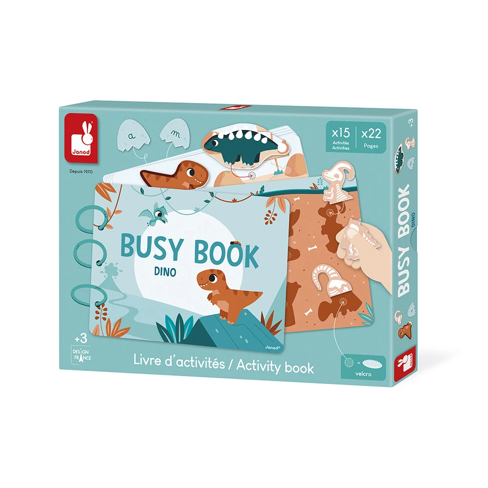 Busy-book (livre d'activités) Dino en carton (Français/Anglais) - JANOD – Image 9
